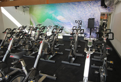 Spin class studio with Keiser bikes at Re-Creation Health Club Sorrento