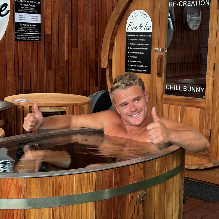 Ice baths for recovery therapy at Re-Creation Health Club Sorrento