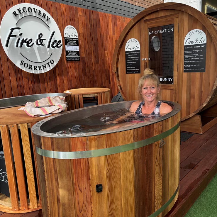 Ice bath recovery setup at Re-Creation Health Club Sorrento