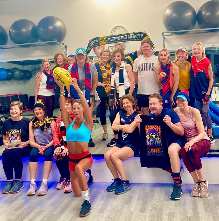 Group fitness studio with participants at Re-Creation Health Club Sorrento
