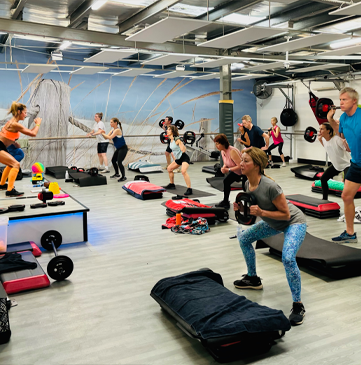 Group exercise studio at Re-Creation Health Club Sorrento